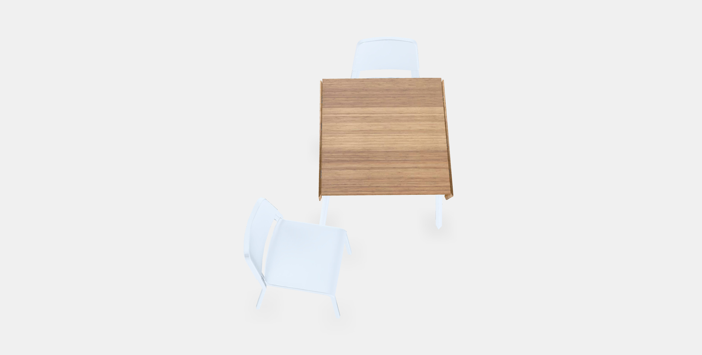 IKEA PS 2012 - TEODORES table and 2 chairs Low-poly 3D model_2