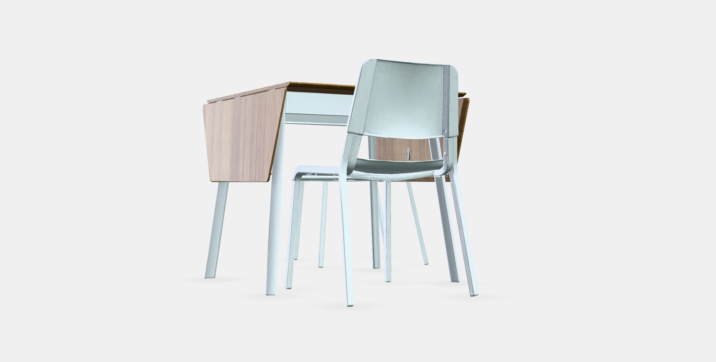 IKEA PS 2012 - TEODORES table and 2 chairs Low-poly 3D model_8