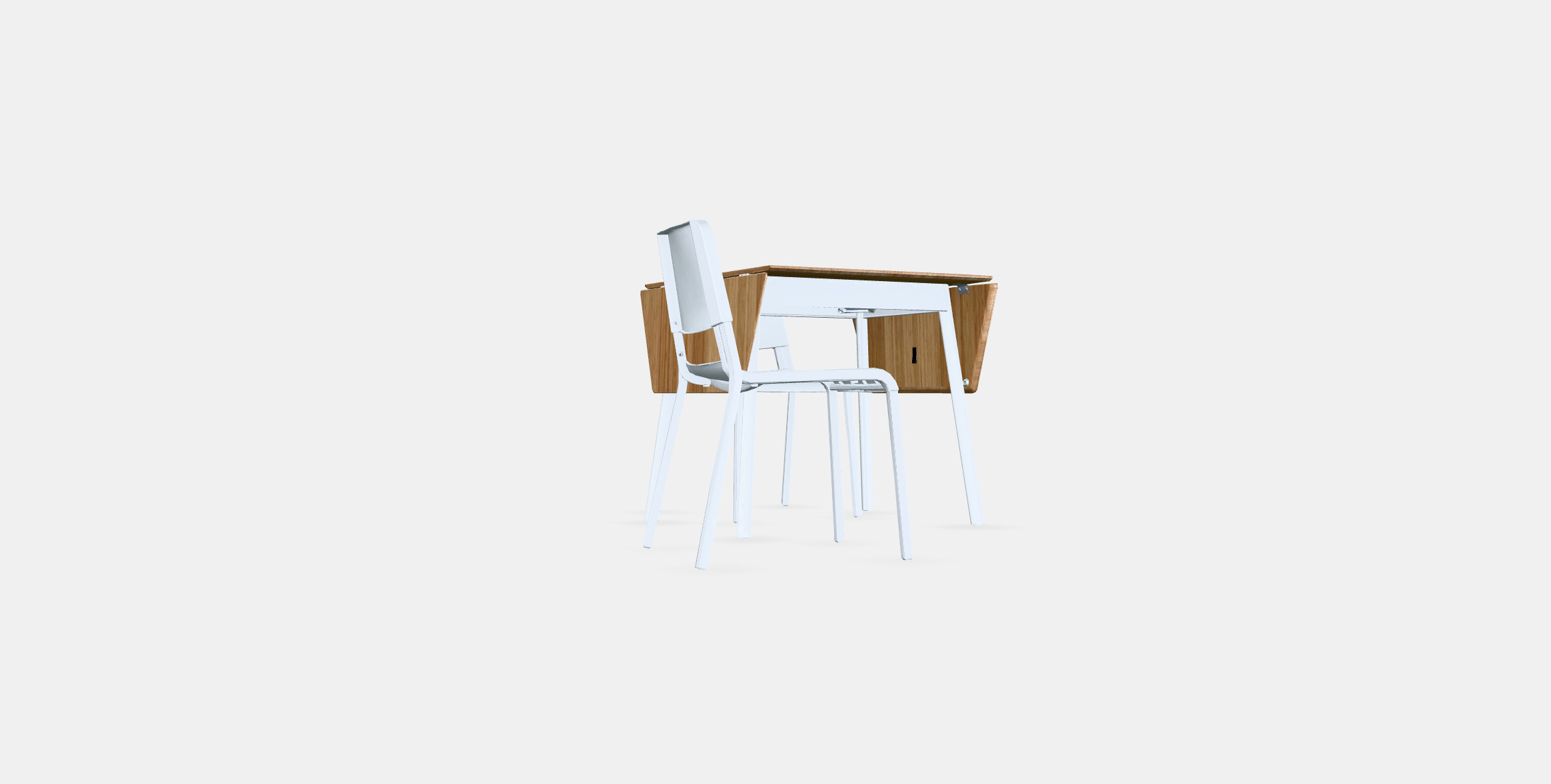 IKEA PS 2012 - TEODORES table and 2 chairs Low-poly 3D model_16