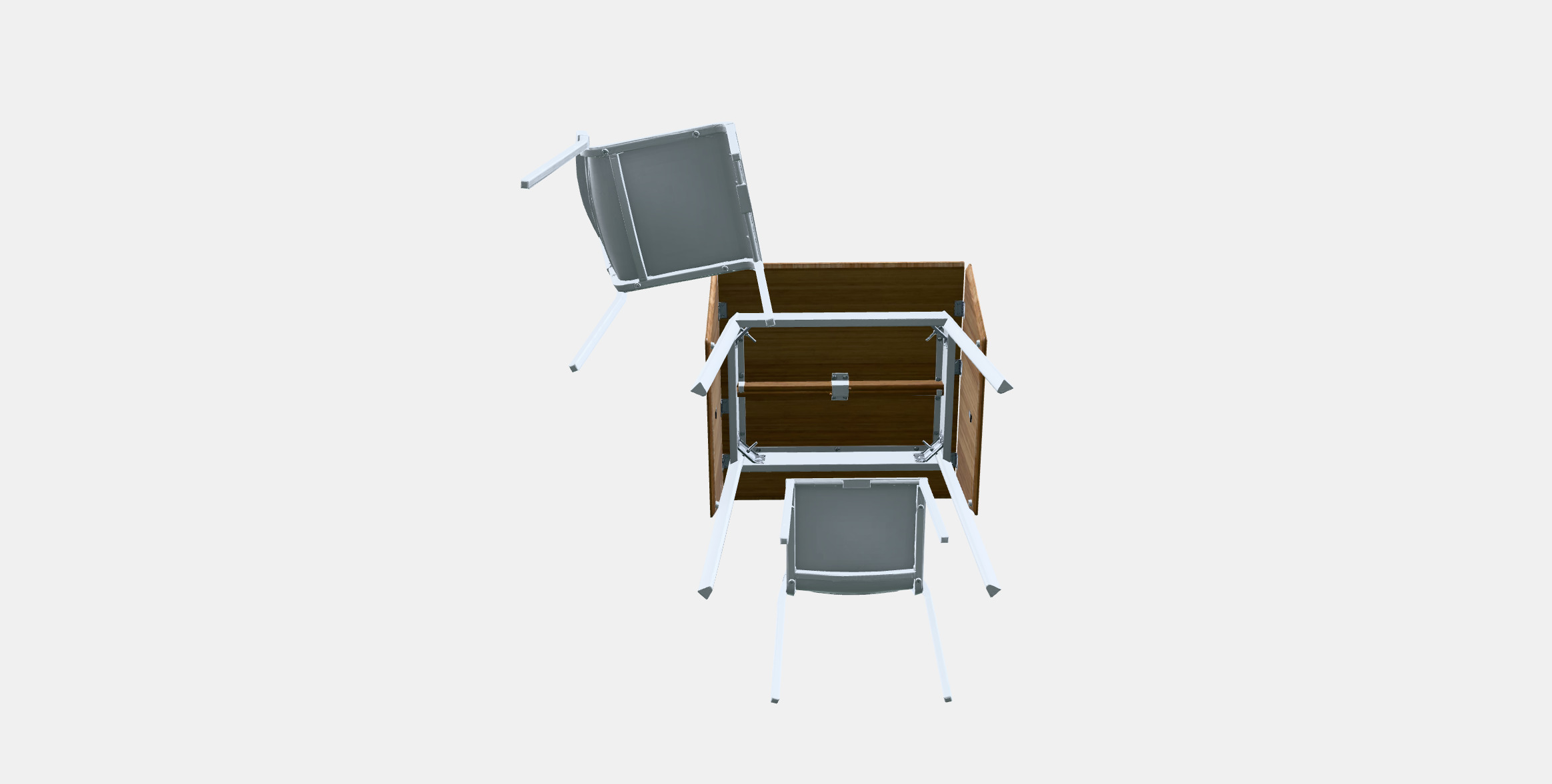 IKEA PS 2012 - TEODORES table and 2 chairs Low-poly 3D model_6