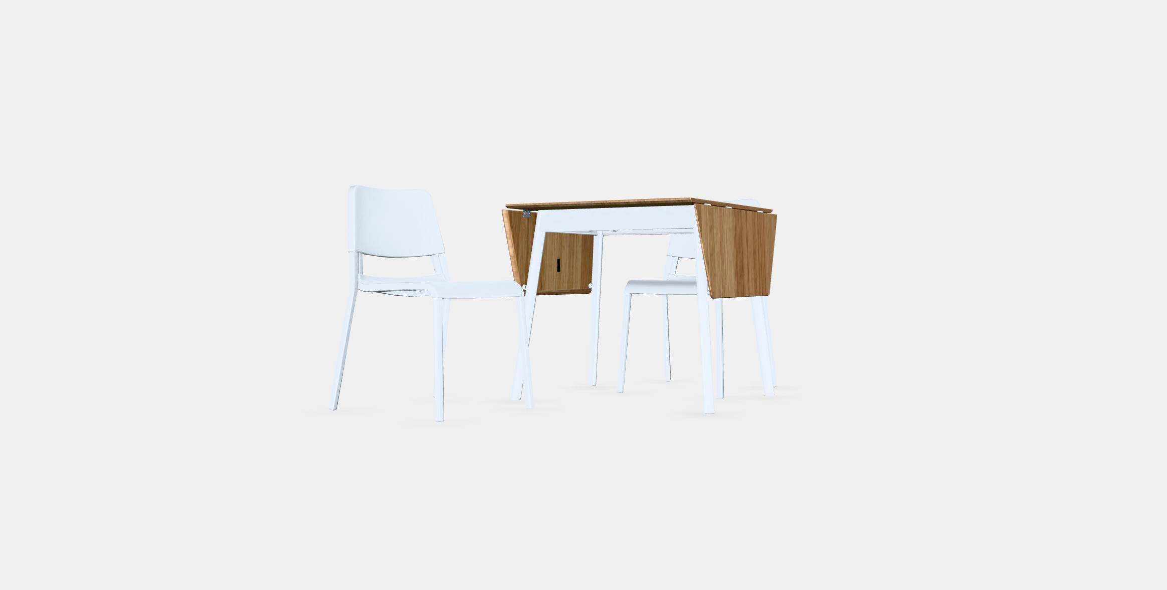 IKEA PS 2012 - TEODORES table and 2 chairs Low-poly 3D model_5