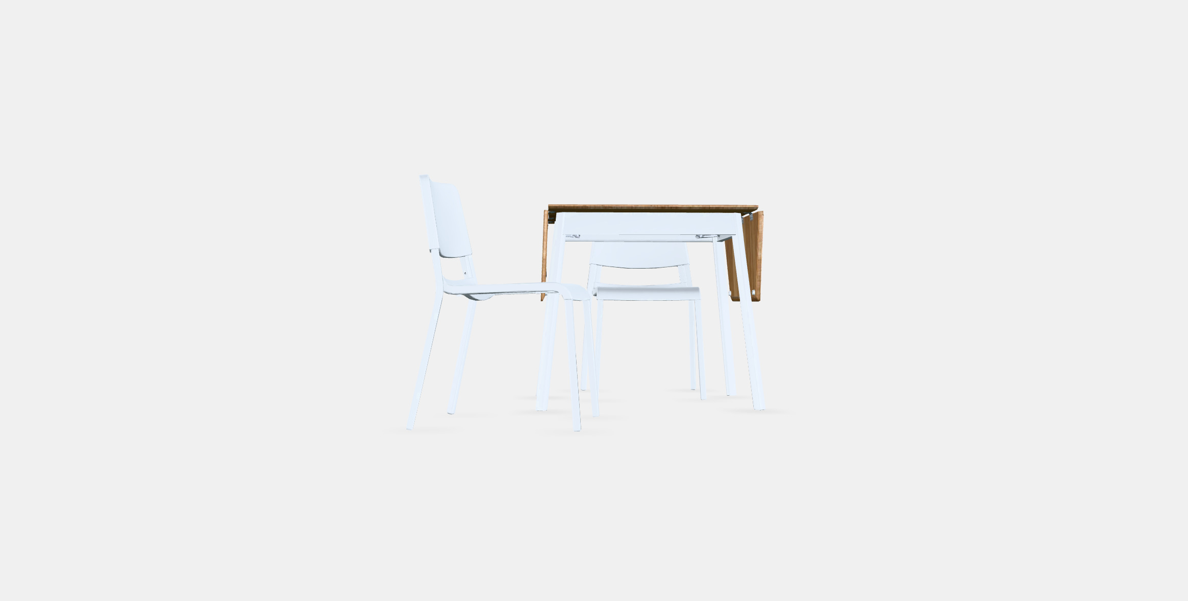 IKEA PS 2012 - TEODORES table and 2 chairs Low-poly 3D model_14