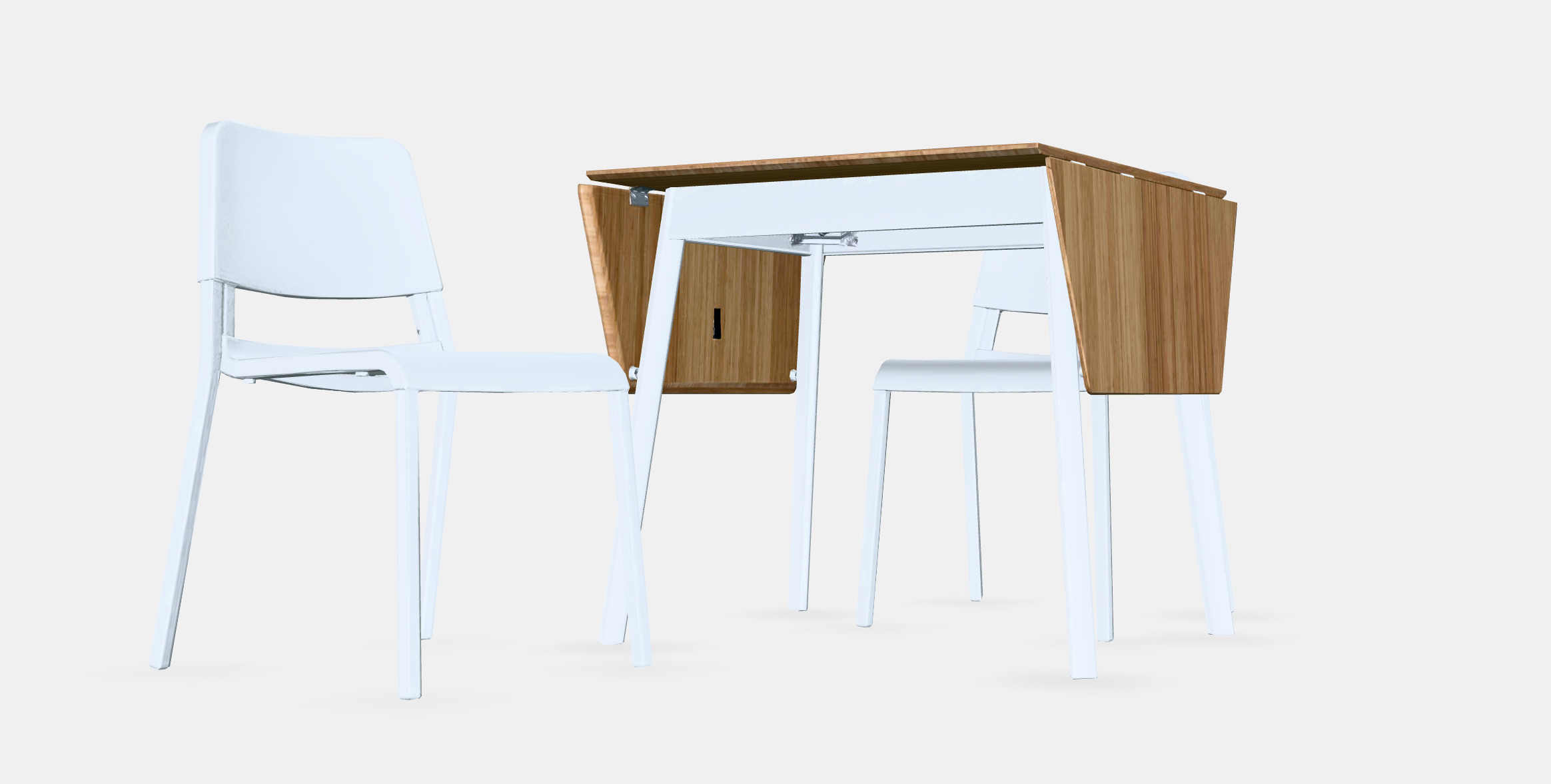IKEA PS 2012 - TEODORES table and 2 chairs Low-poly 3D model_7
