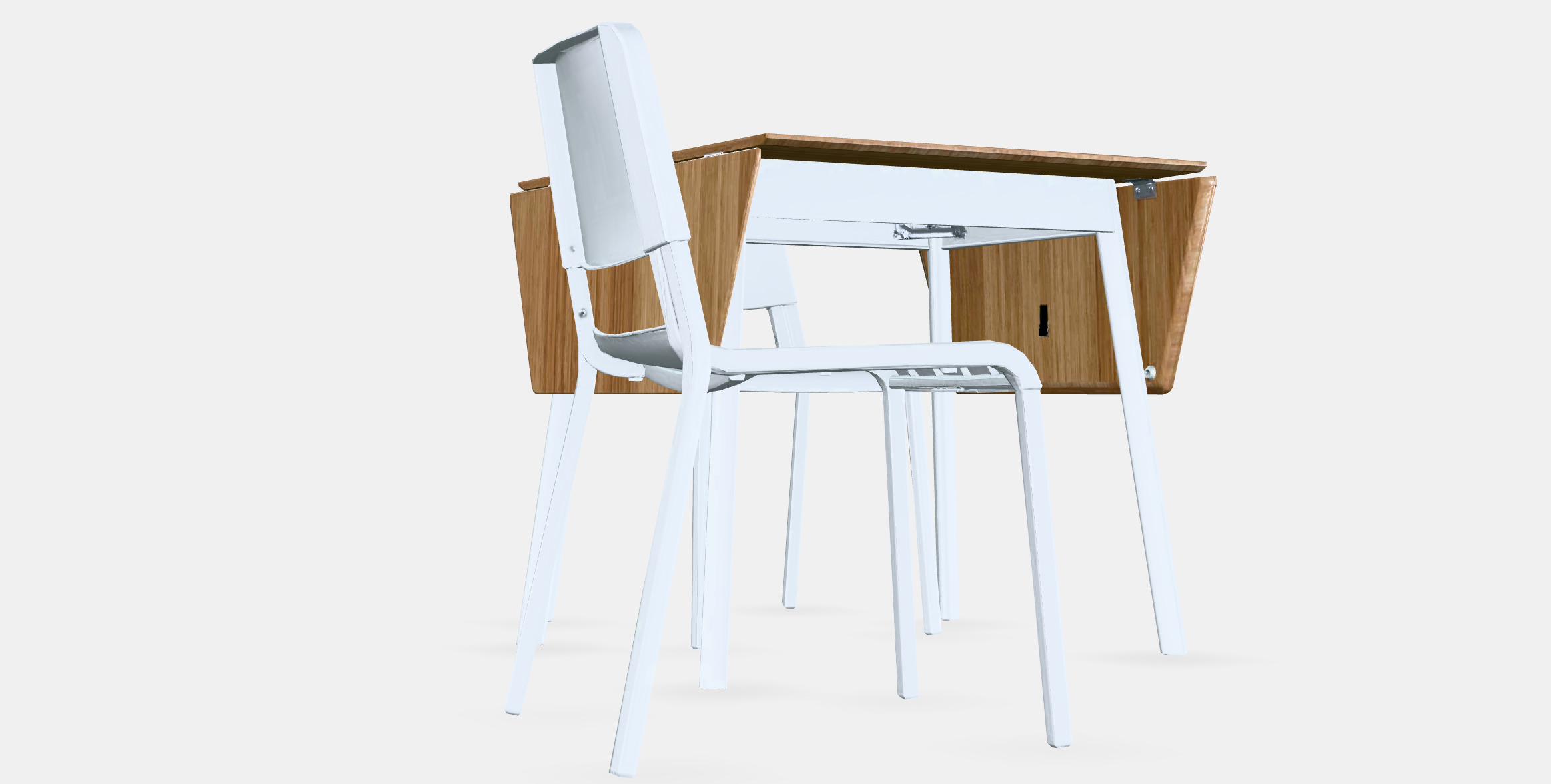 IKEA PS 2012 - TEODORES table and 2 chairs Low-poly 3D model_3
