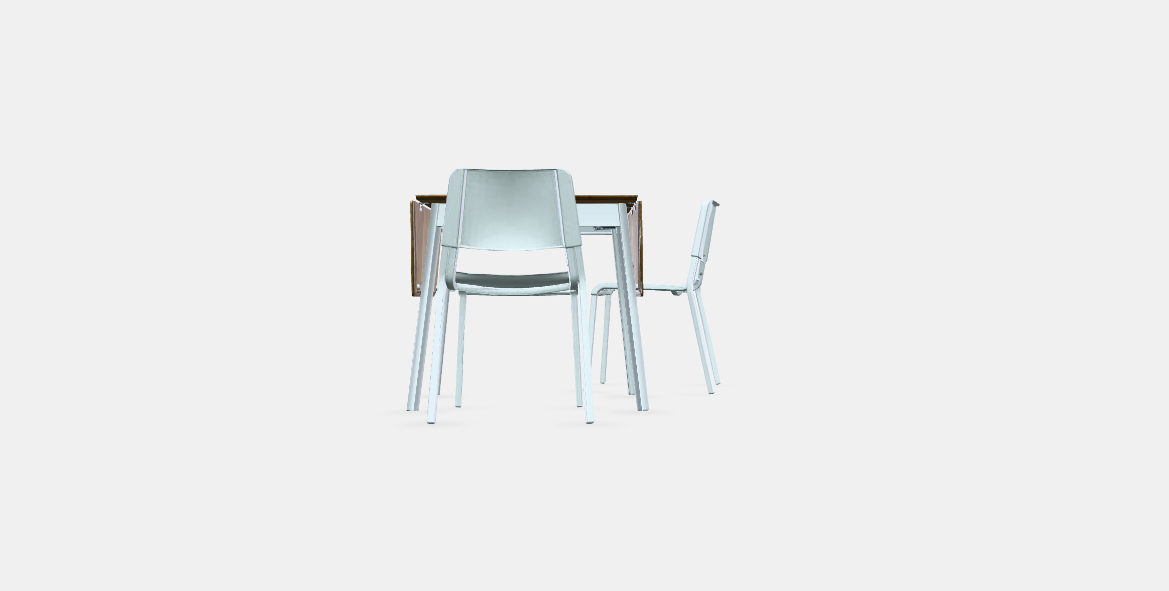IKEA PS 2012 - TEODORES table and 2 chairs Low-poly 3D model_9