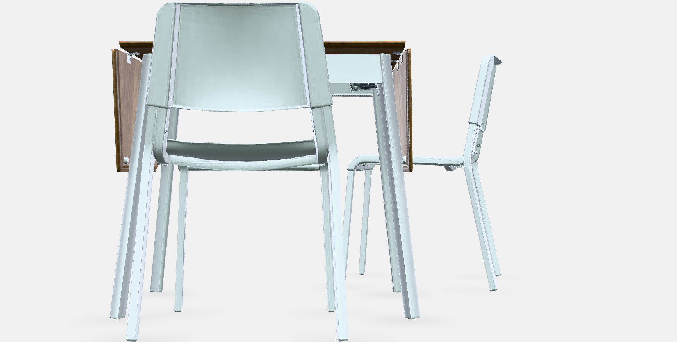 IKEA PS 2012 - TEODORES table and 2 chairs Low-poly 3D model_10