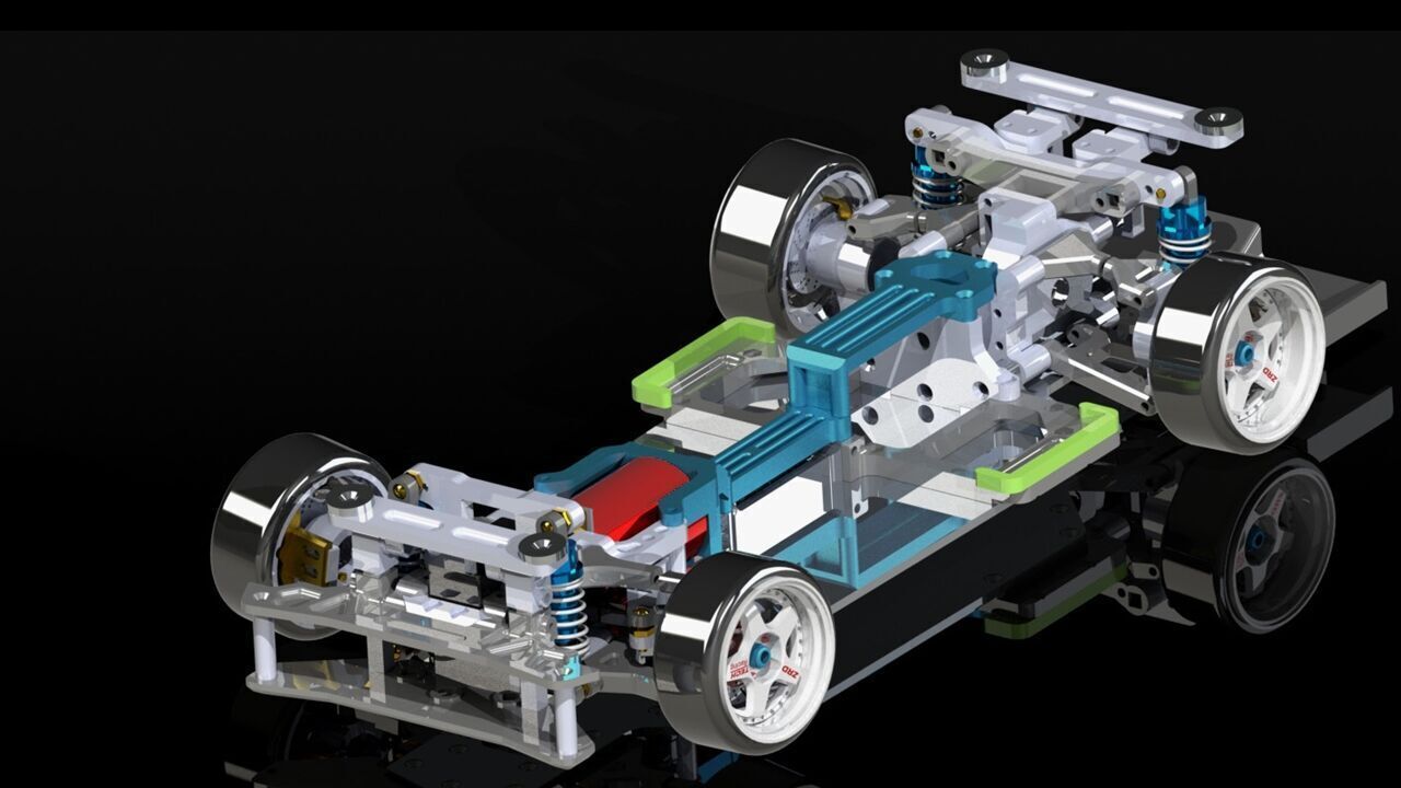 All new Tamiya TT01 RWD drift conversion kit stage 2 3D print model_3