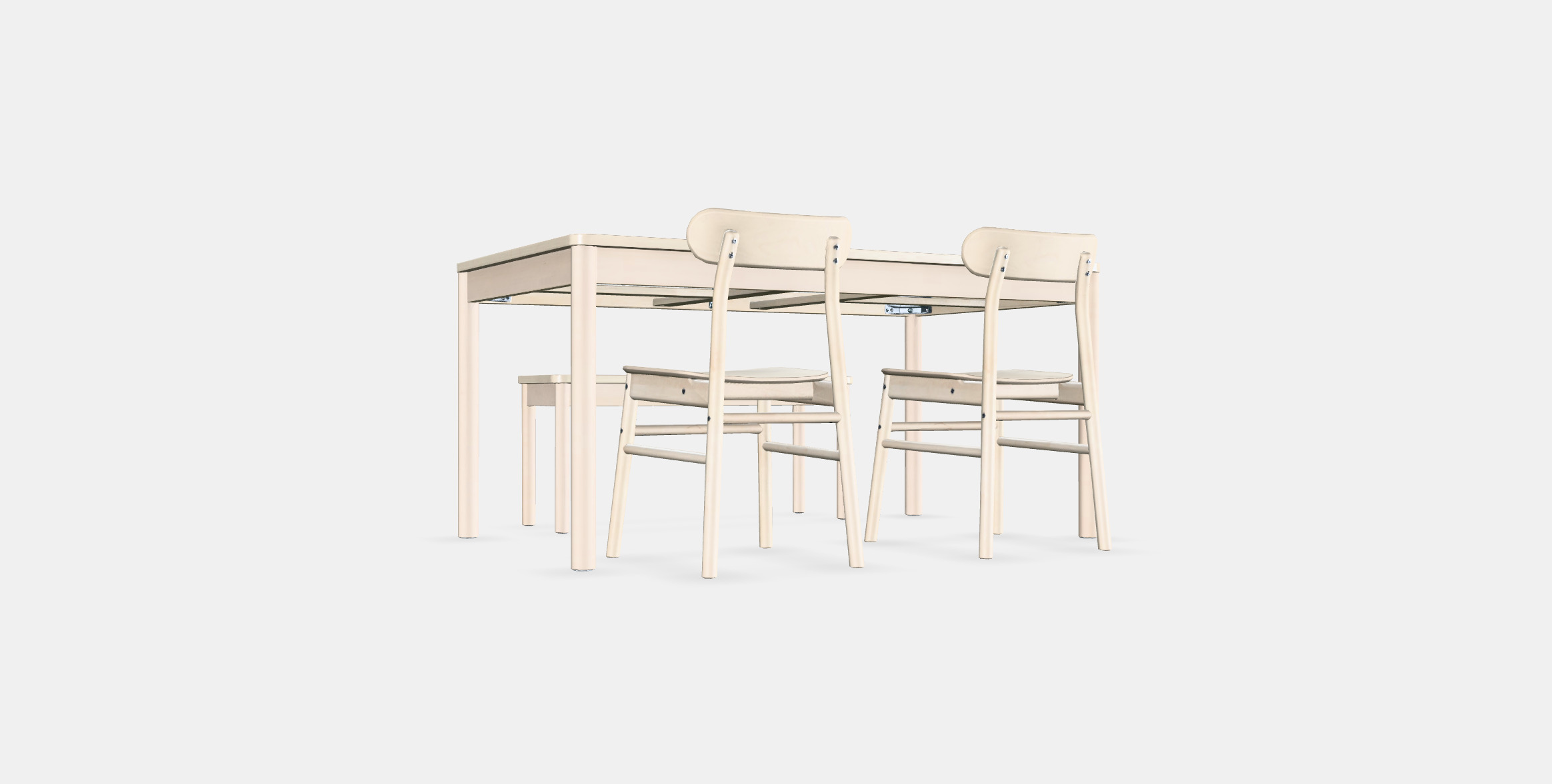 RONNINGE - RONNINGE Table with 2 chairs and bench 3D model_16