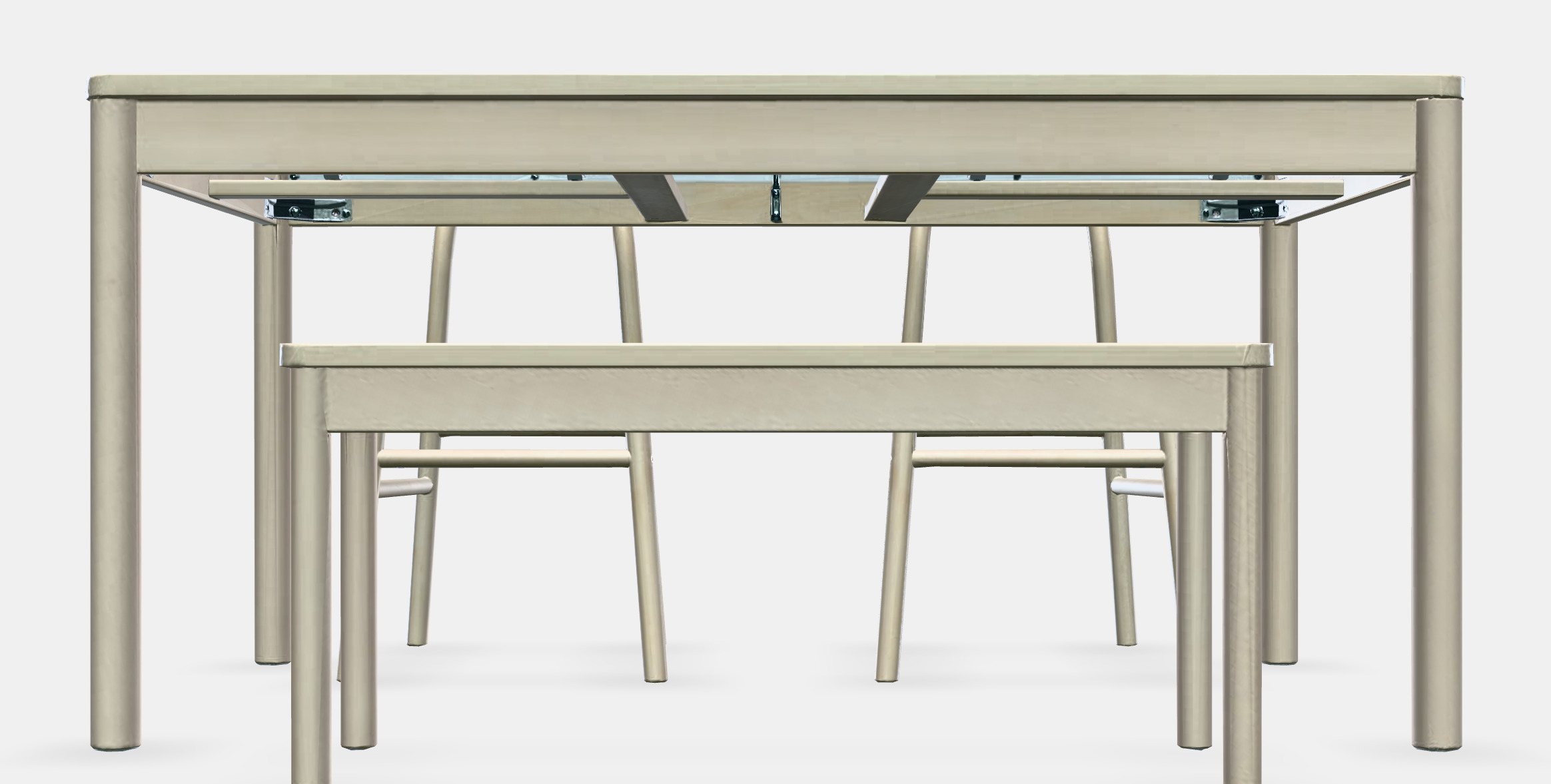 RONNINGE - RONNINGE Table with 2 chairs and bench 3D model_10