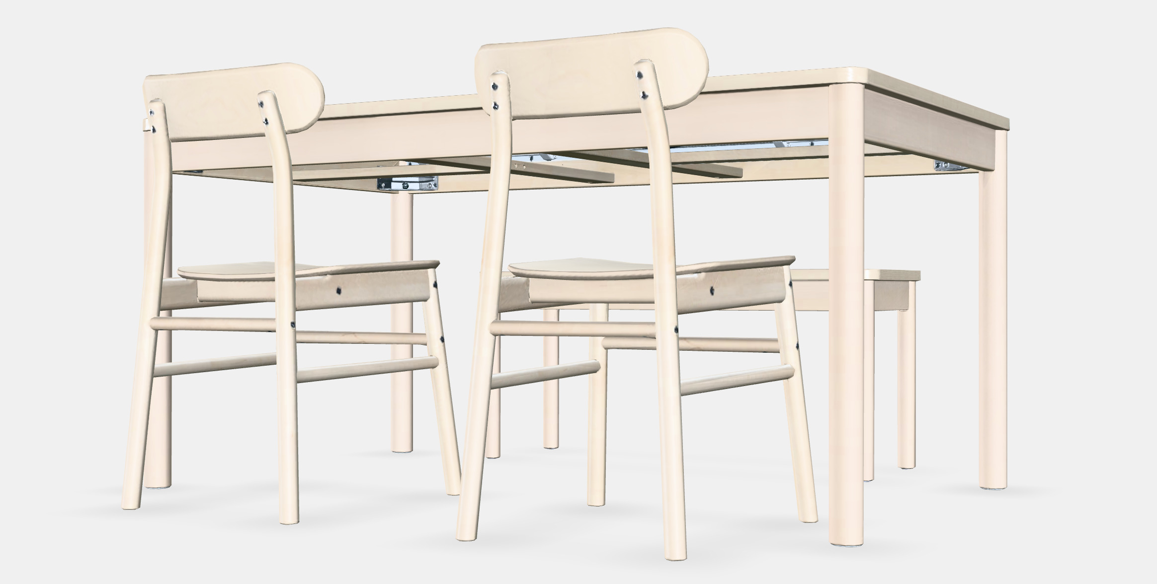 RONNINGE - RONNINGE Table with 2 chairs and bench 3D model_6