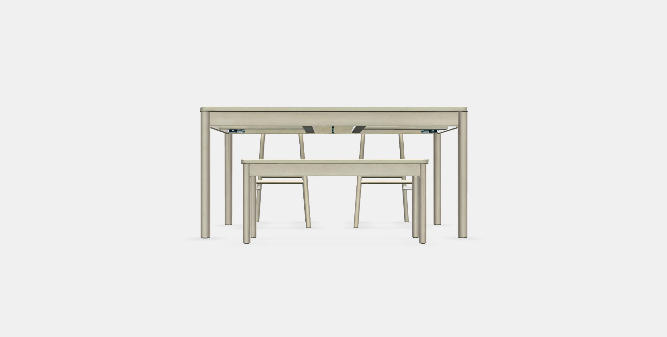 RONNINGE - RONNINGE Table with 2 chairs and bench 3D model_9