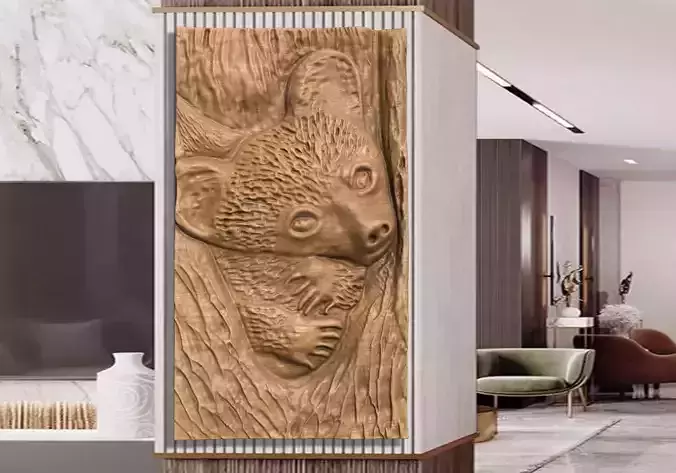BEAR SCULPTURE BOARD CNC 3D PRINTING 3D print model
