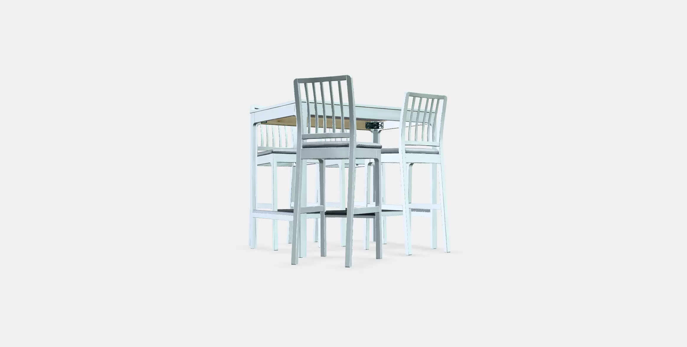 EKEDALEN - EKEDALEN Bar table and 4 bar stools 3D model