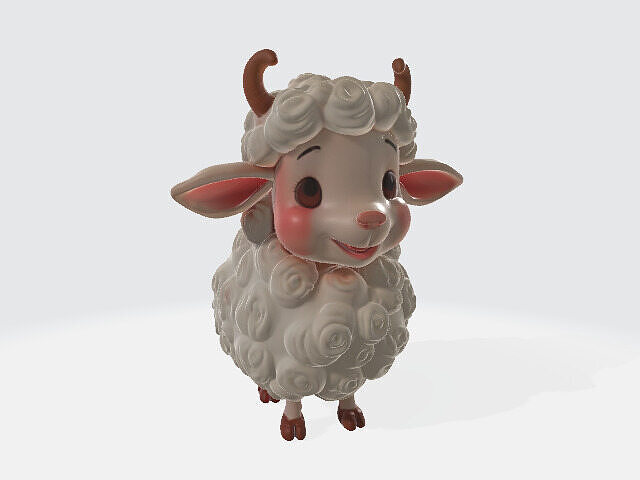 Cartoon sheep Low-poly 3D model