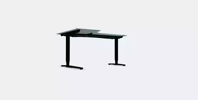 BEKANT Corner desk left sit-stand 3 Low-poly 3D model