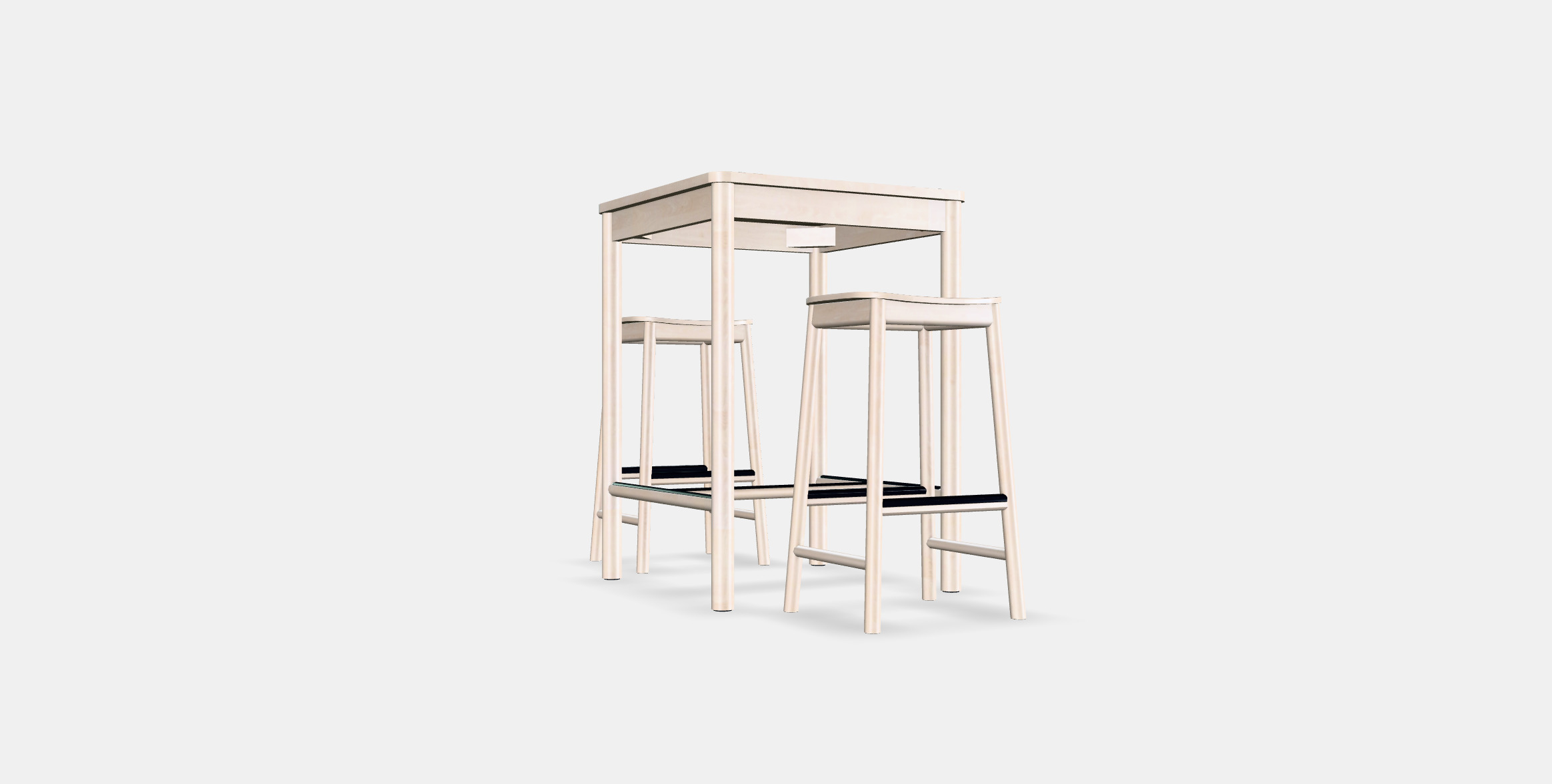 RONNINGE - RONNINGE Bar table and 2 bar stools Low-poly 3D model_16
