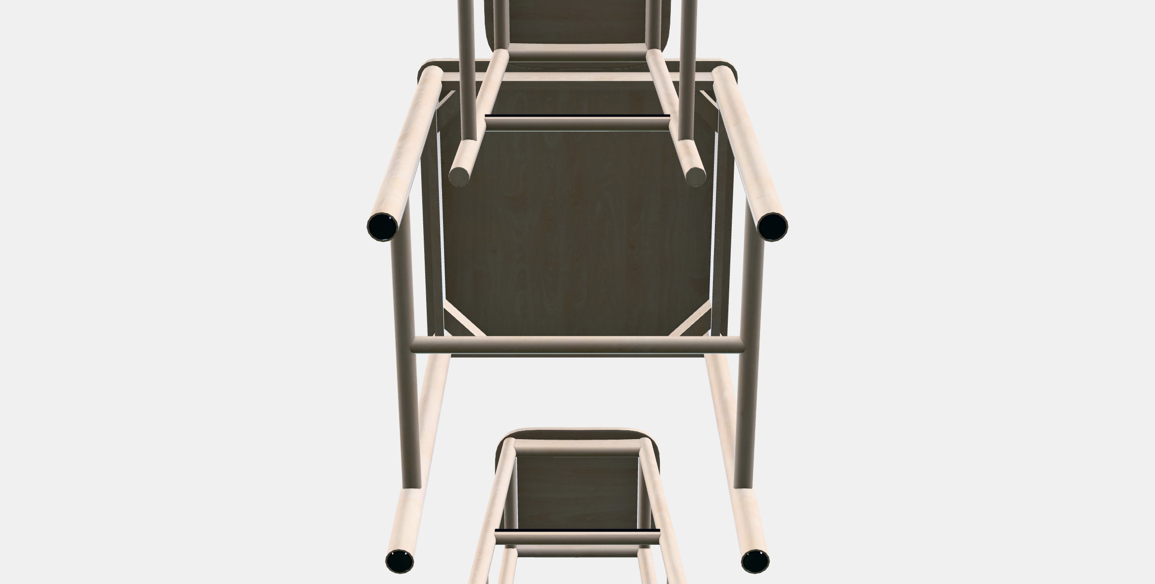 RONNINGE - RONNINGE Bar table and 2 bar stools Low-poly 3D model_7