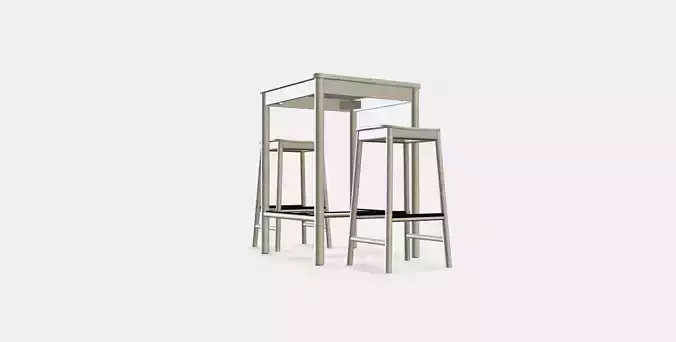 RONNINGE - RONNINGE Bar table and 2 bar stools Low-poly 3D model