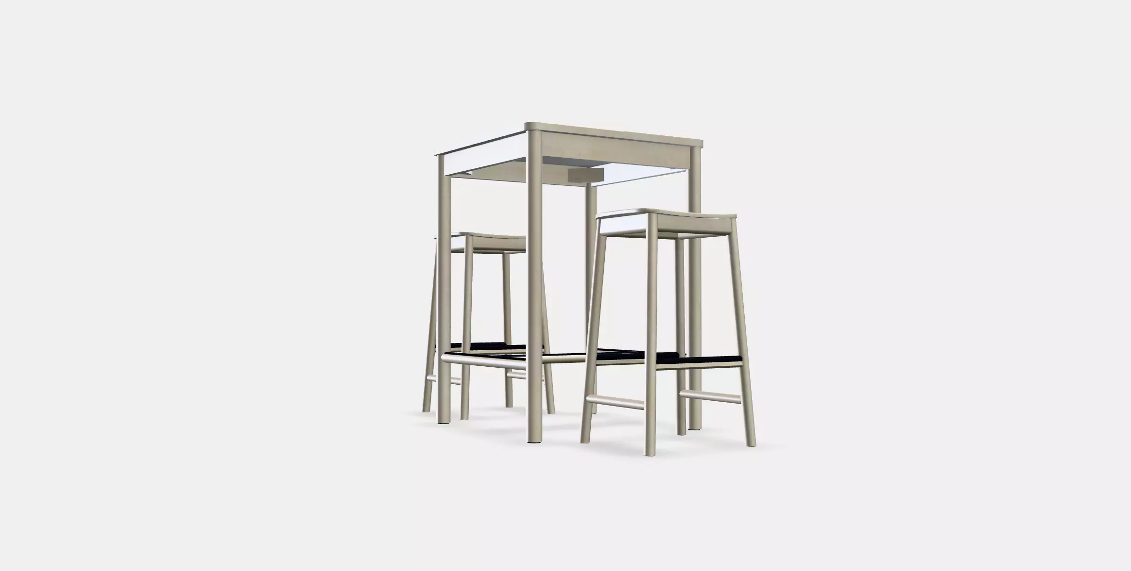 RONNINGE - RONNINGE Bar table and 2 bar stools Low-poly 3D model_0