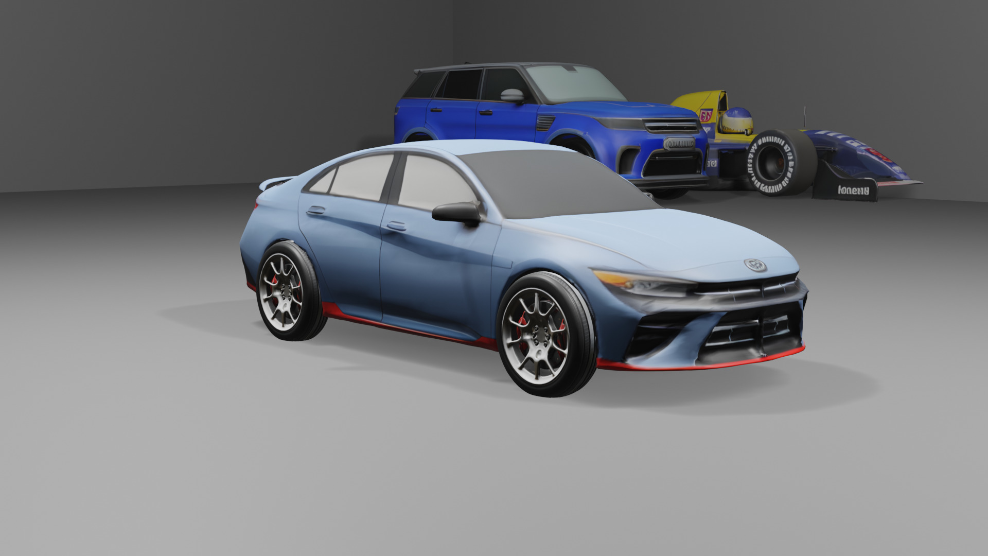 3D Model Hyundai Elantra 2021 Low Poly Car PBR Blender Low-poly 3D model_16