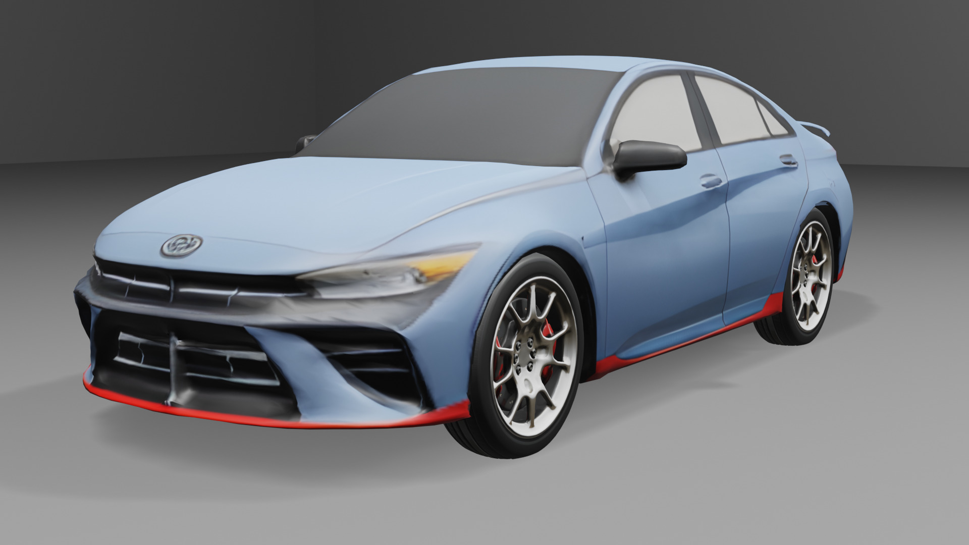 3D Model Hyundai Elantra 2021 Low Poly Car PBR Blender Low-poly 3D model_2