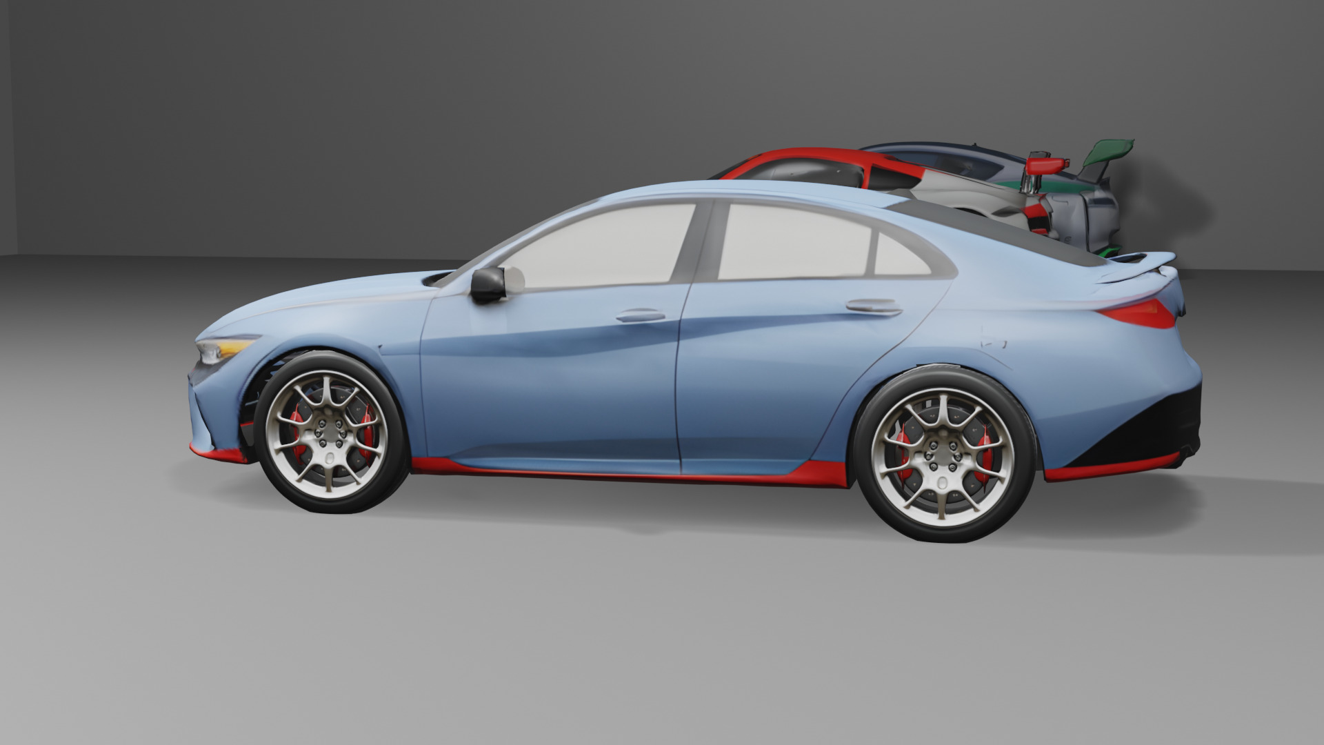 3D Model Hyundai Elantra 2021 Low Poly Car PBR Blender Low-poly 3D model_12