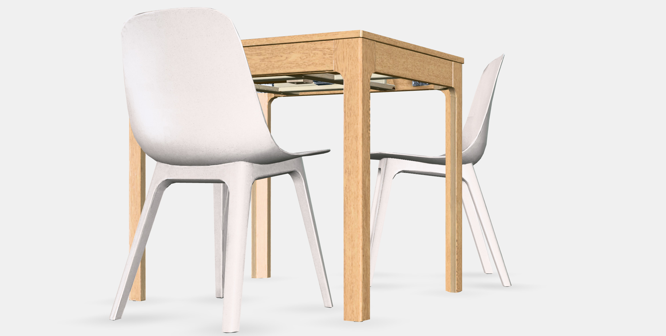 EKEDALEN - ODGER Table and 2 chairs Low-poly 3D model_6