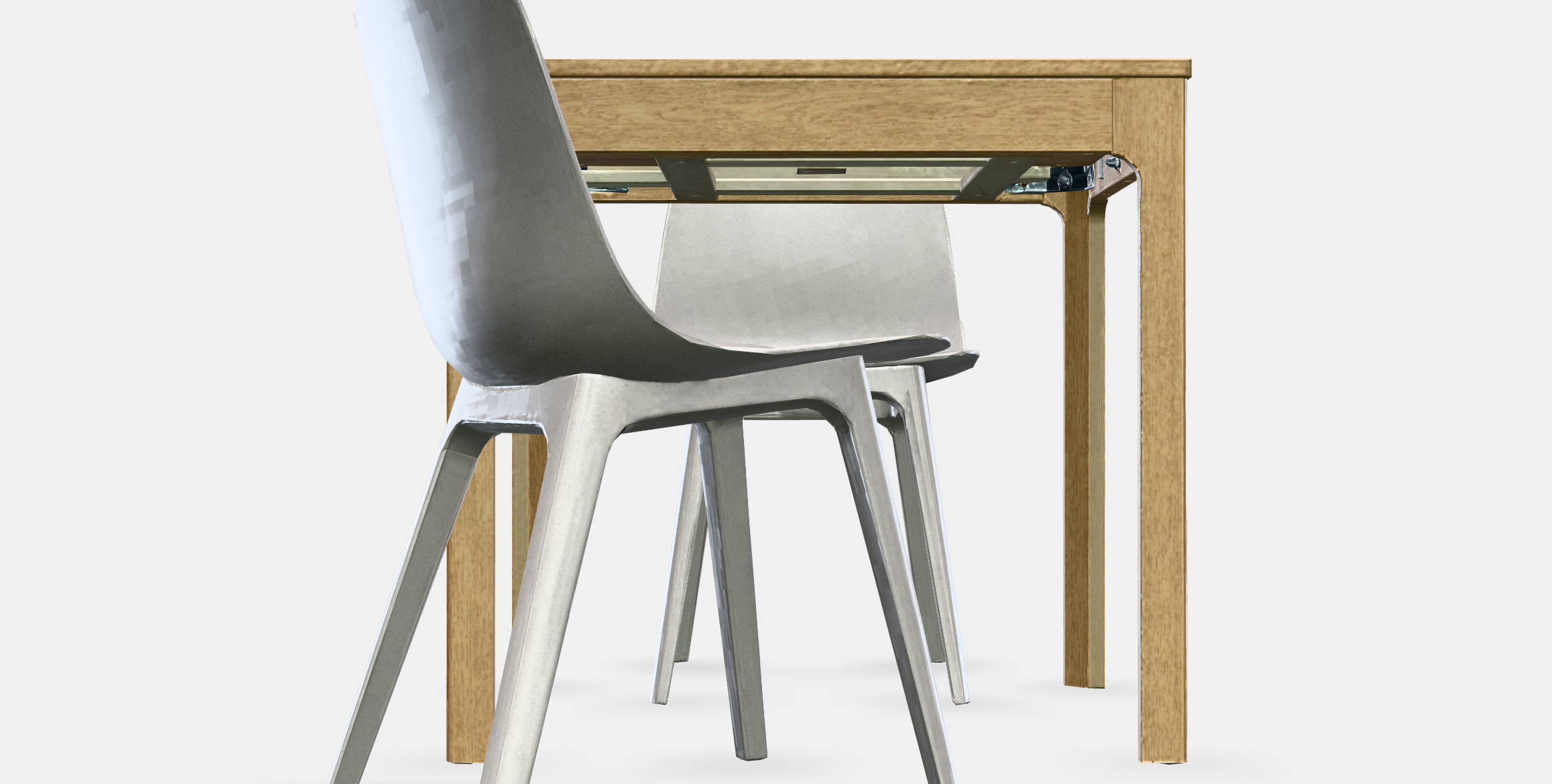 EKEDALEN - ODGER Table and 2 chairs Low-poly 3D model_11