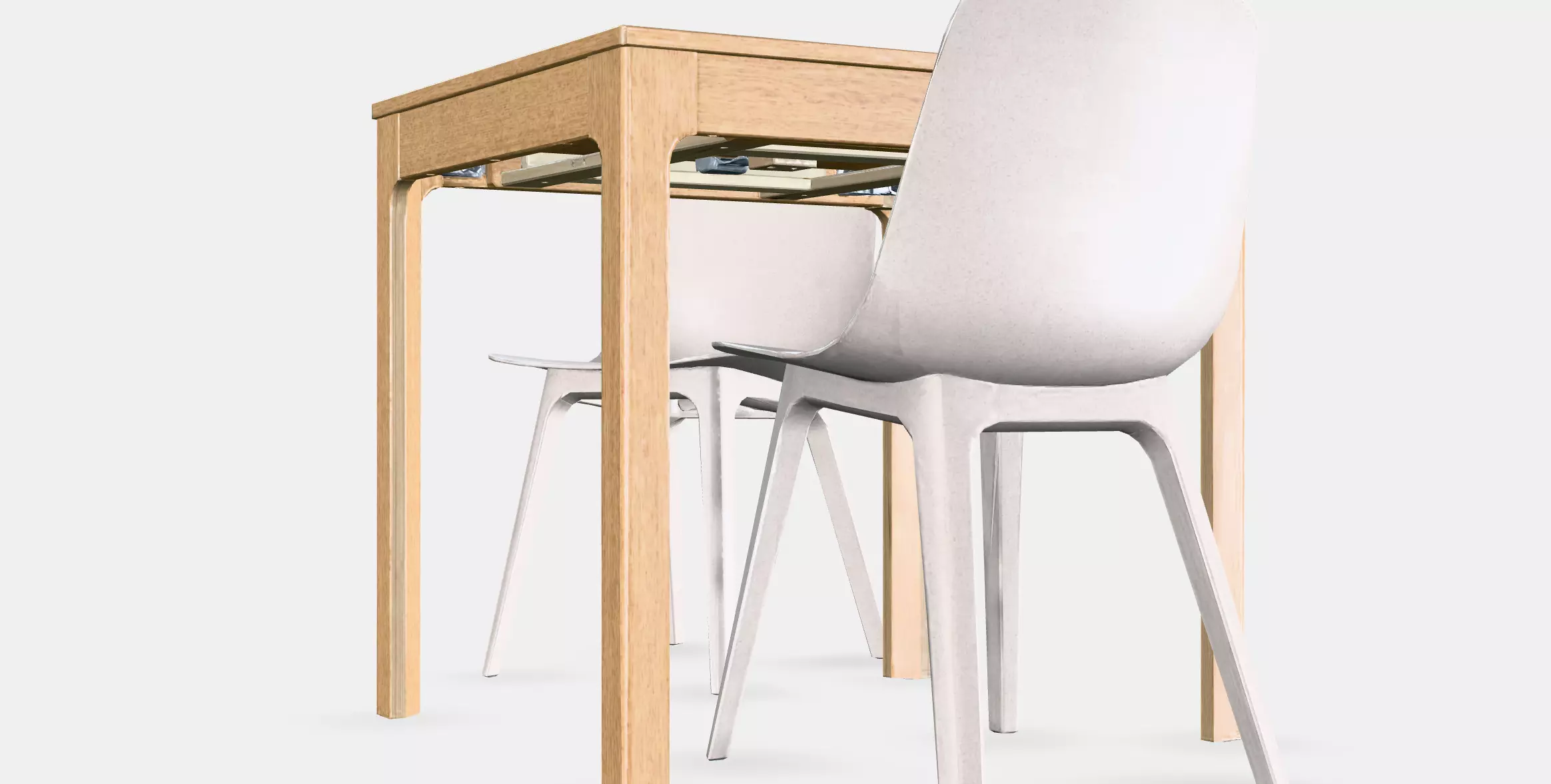 EKEDALEN - ODGER Table and 2 chairs Low-poly 3D model_0