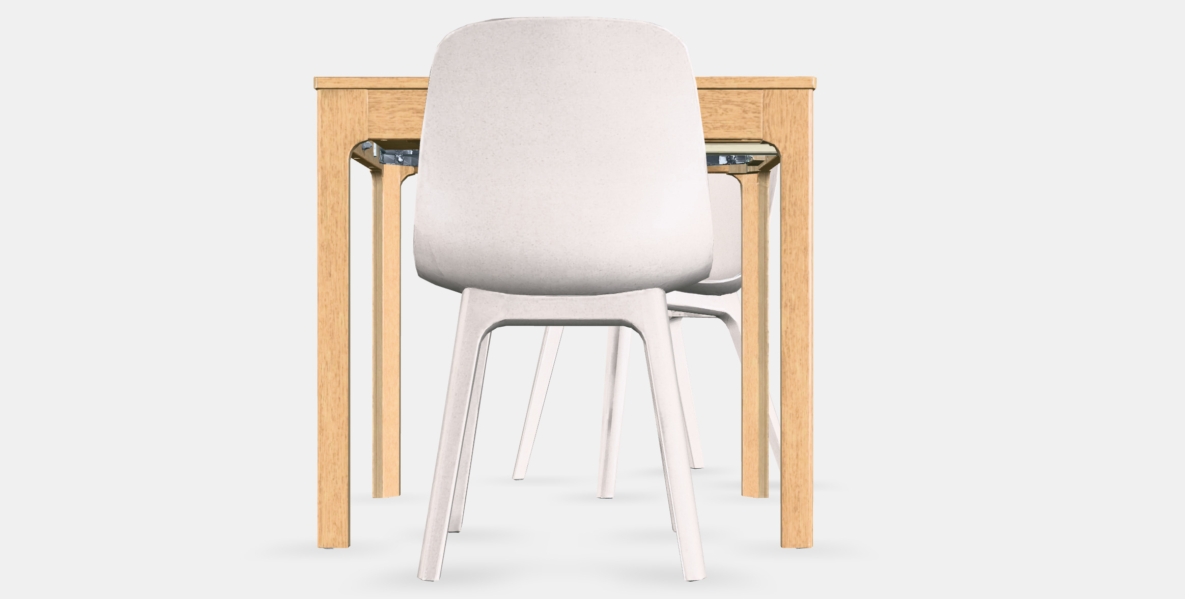 EKEDALEN - ODGER Table and 2 chairs Low-poly 3D model_15