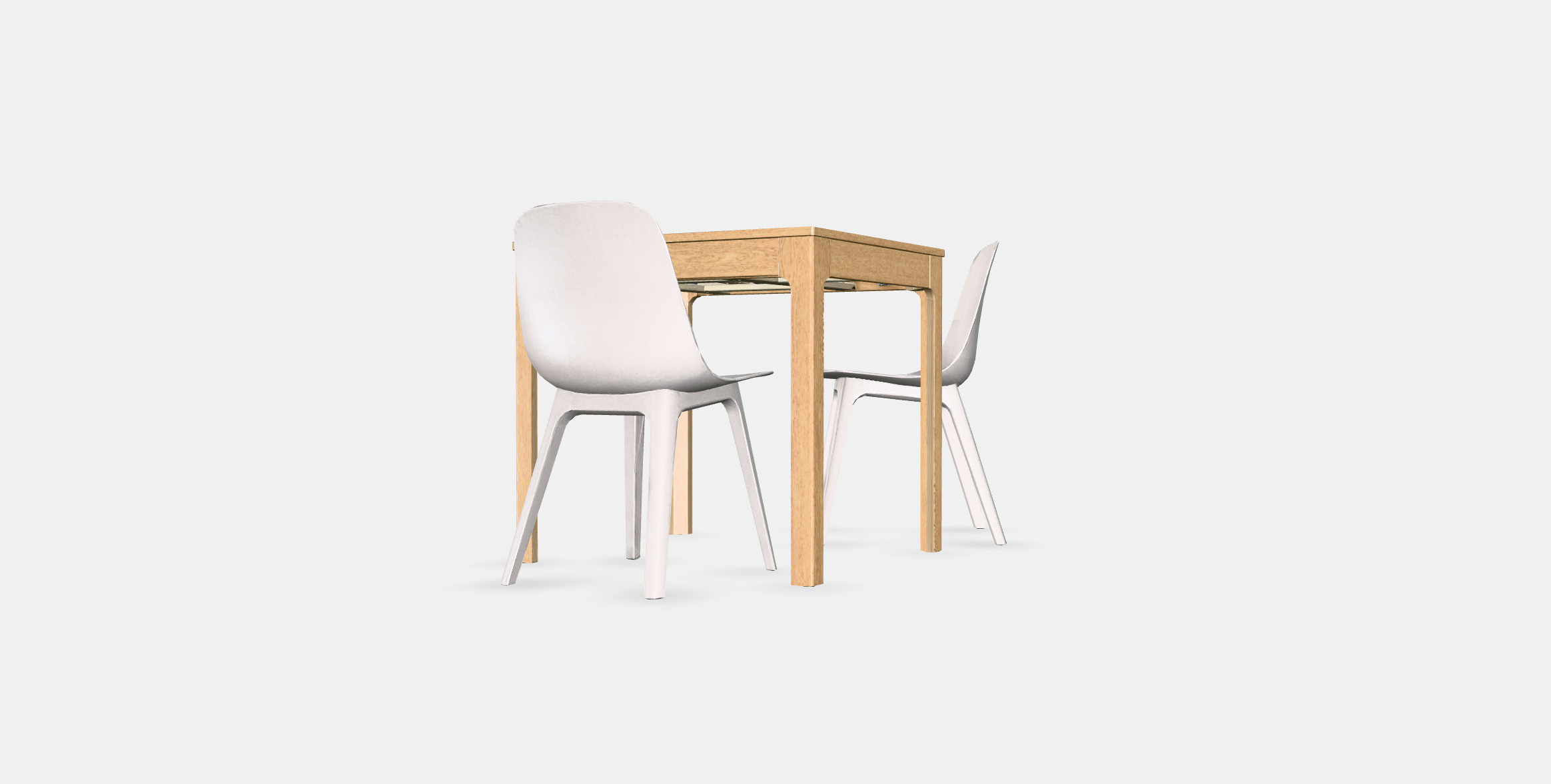 EKEDALEN - ODGER Table and 2 chairs Low-poly 3D model_3