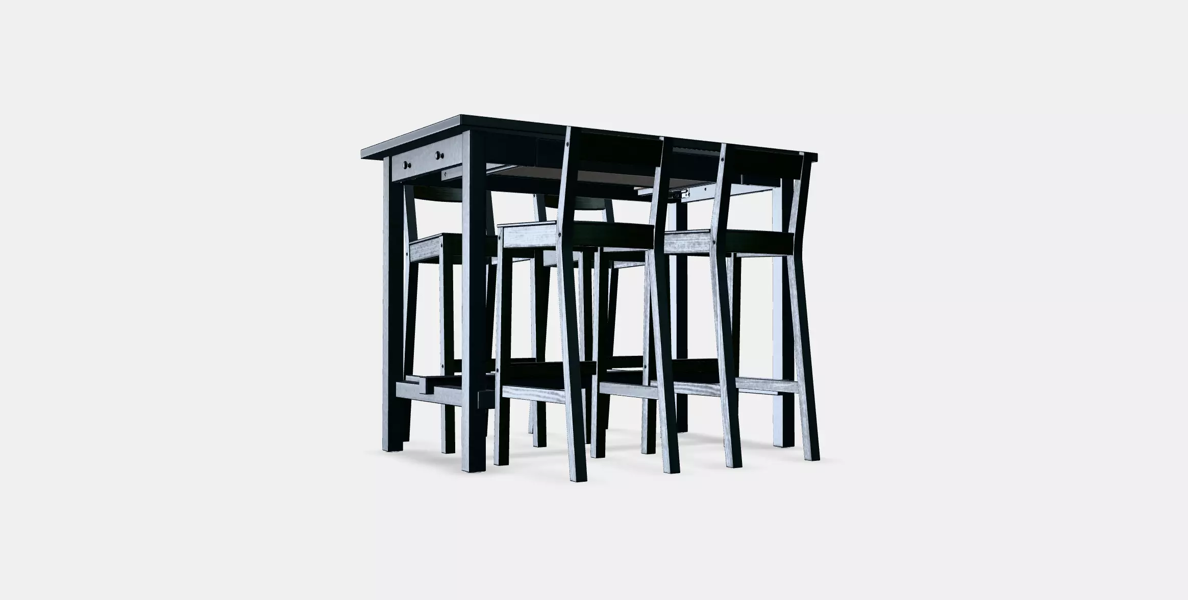 NORDVIKEN - NORDVIKEN Bar table and 4 bar stools 3D model