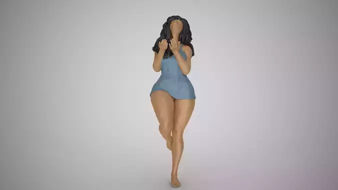 Woman Getting Wet in the Rain 3D print model