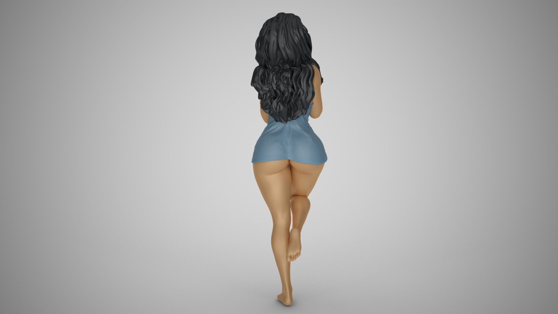 Woman Getting Wet in the Rain 3D print model_8