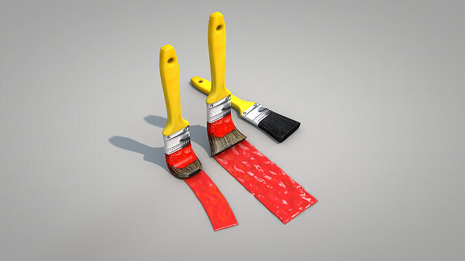 Paint Brush Yellow 3D model