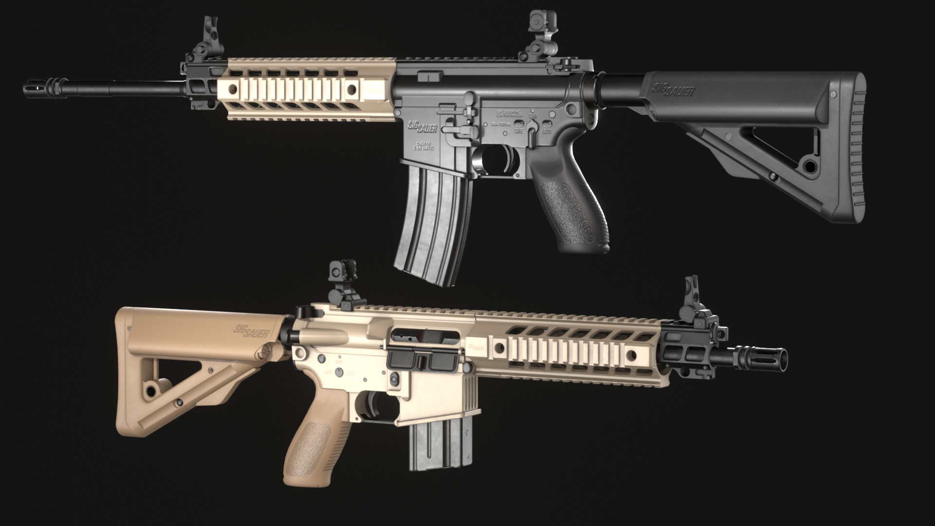 SIG Sauer SIG516 Assault Rifle - Game Asset Low-poly 3D model_4