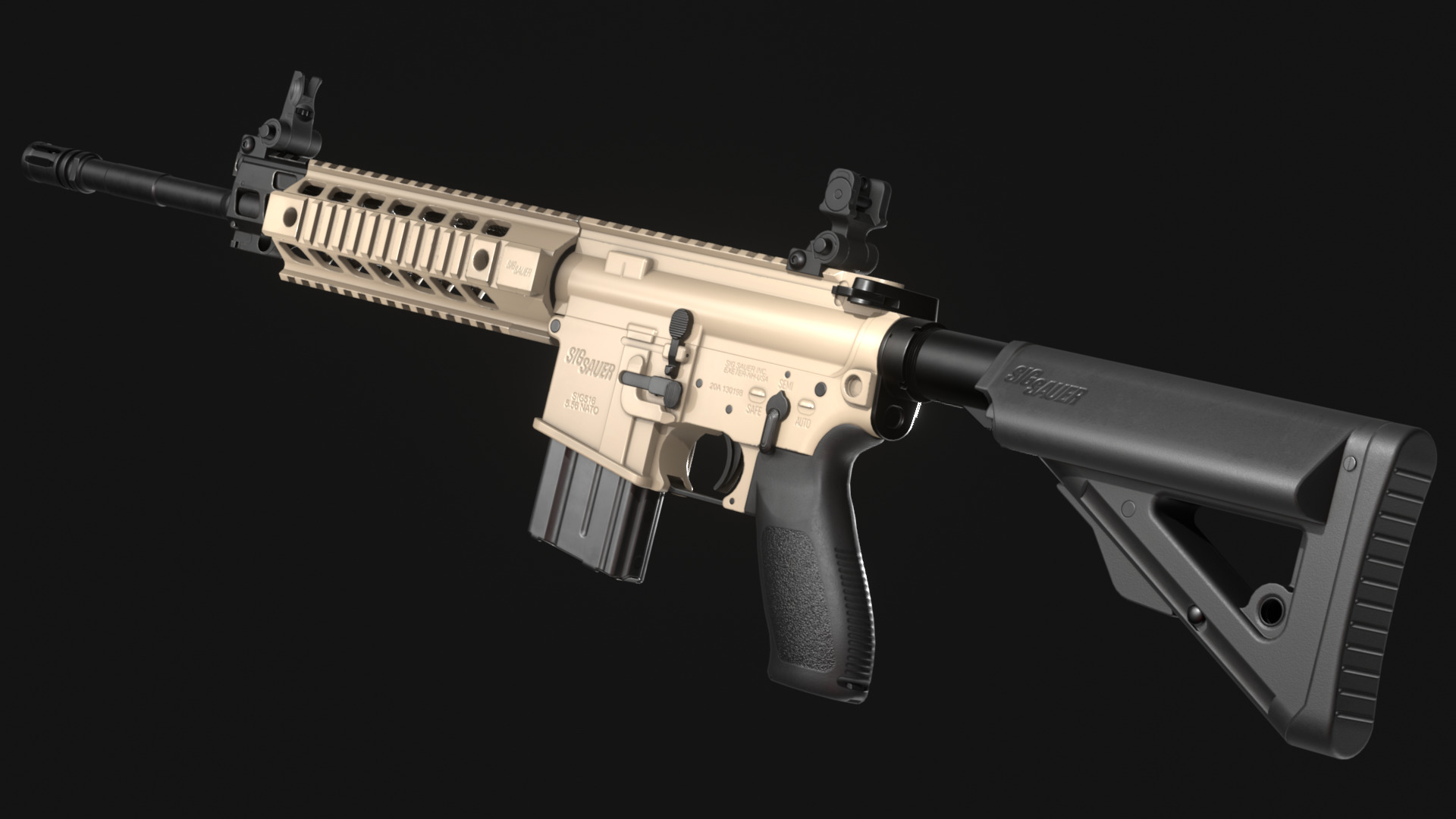 SIG Sauer SIG516 Assault Rifle - Game Asset Low-poly 3D model_16