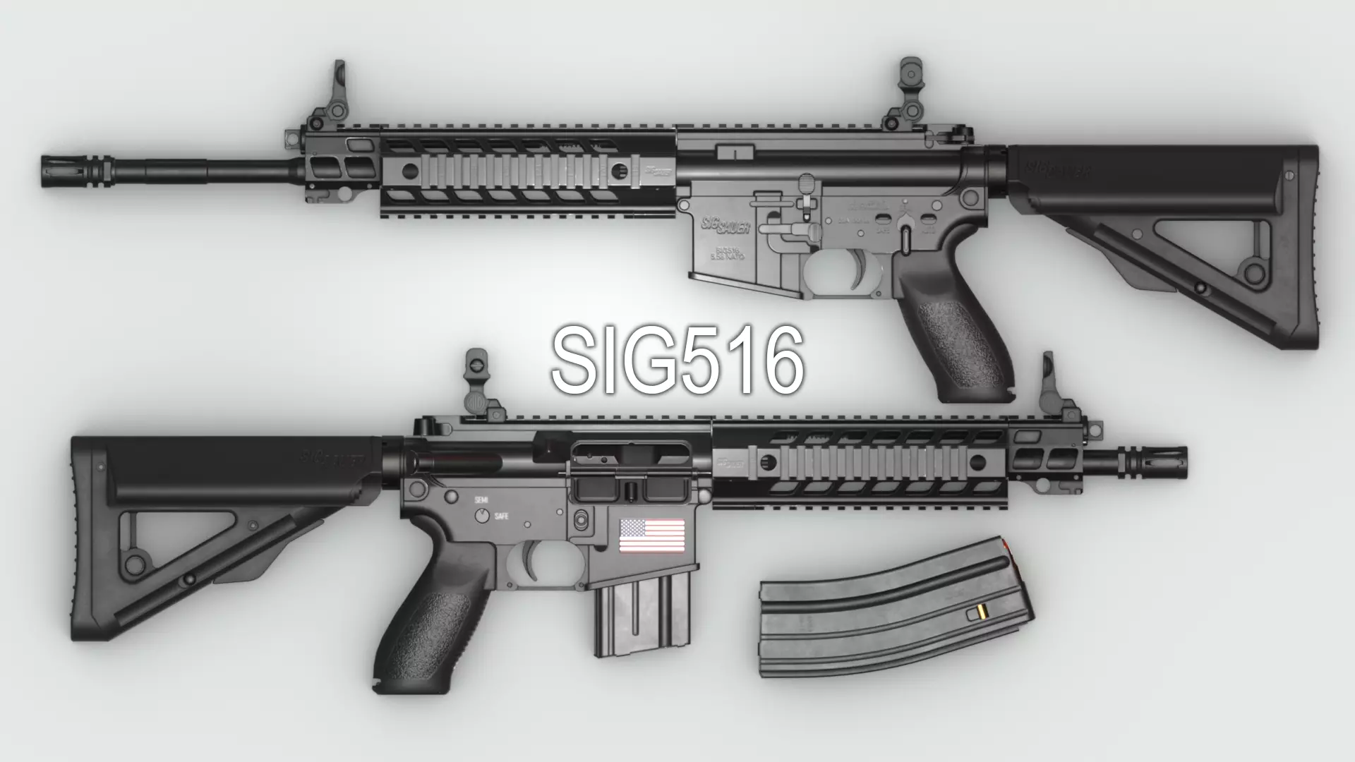 SIG Sauer SIG516 Assault Rifle - Game Asset Low-poly 3D model_0