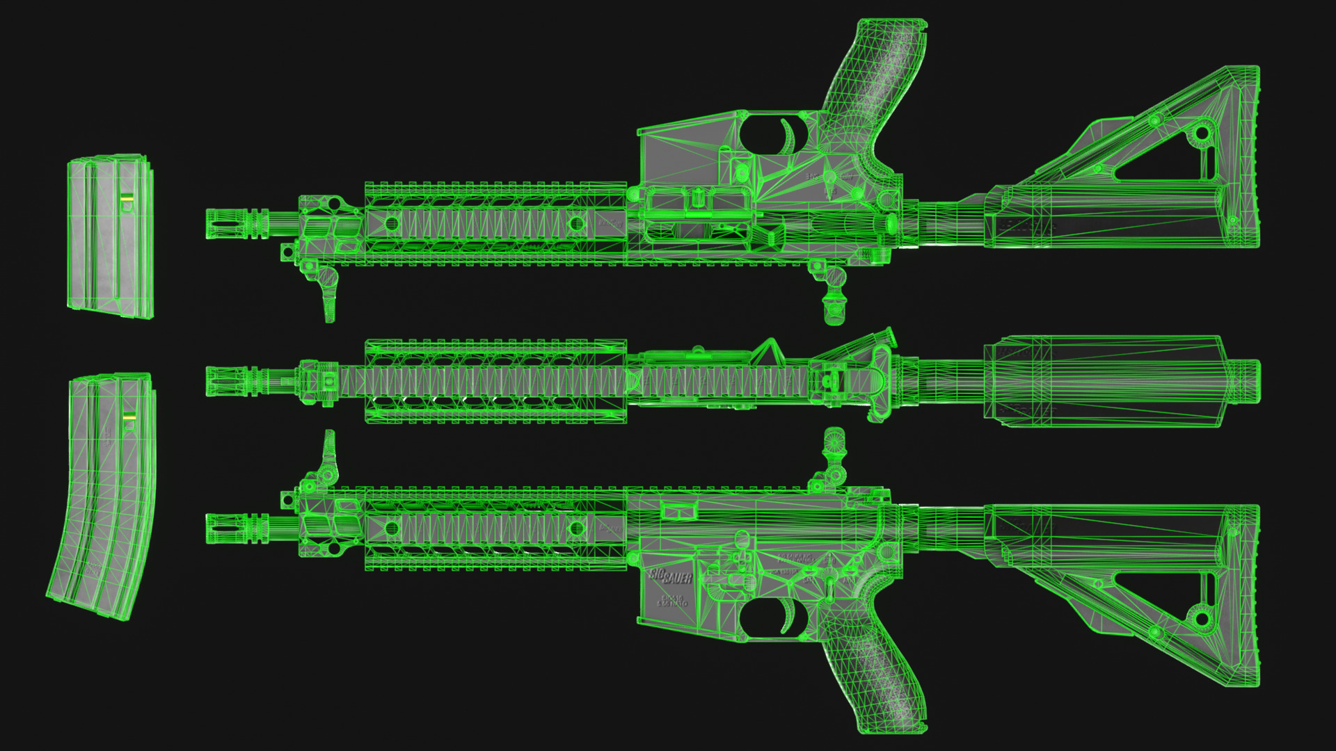 SIG Sauer SIG516 Assault Rifle - Game Asset Low-poly 3D model_7