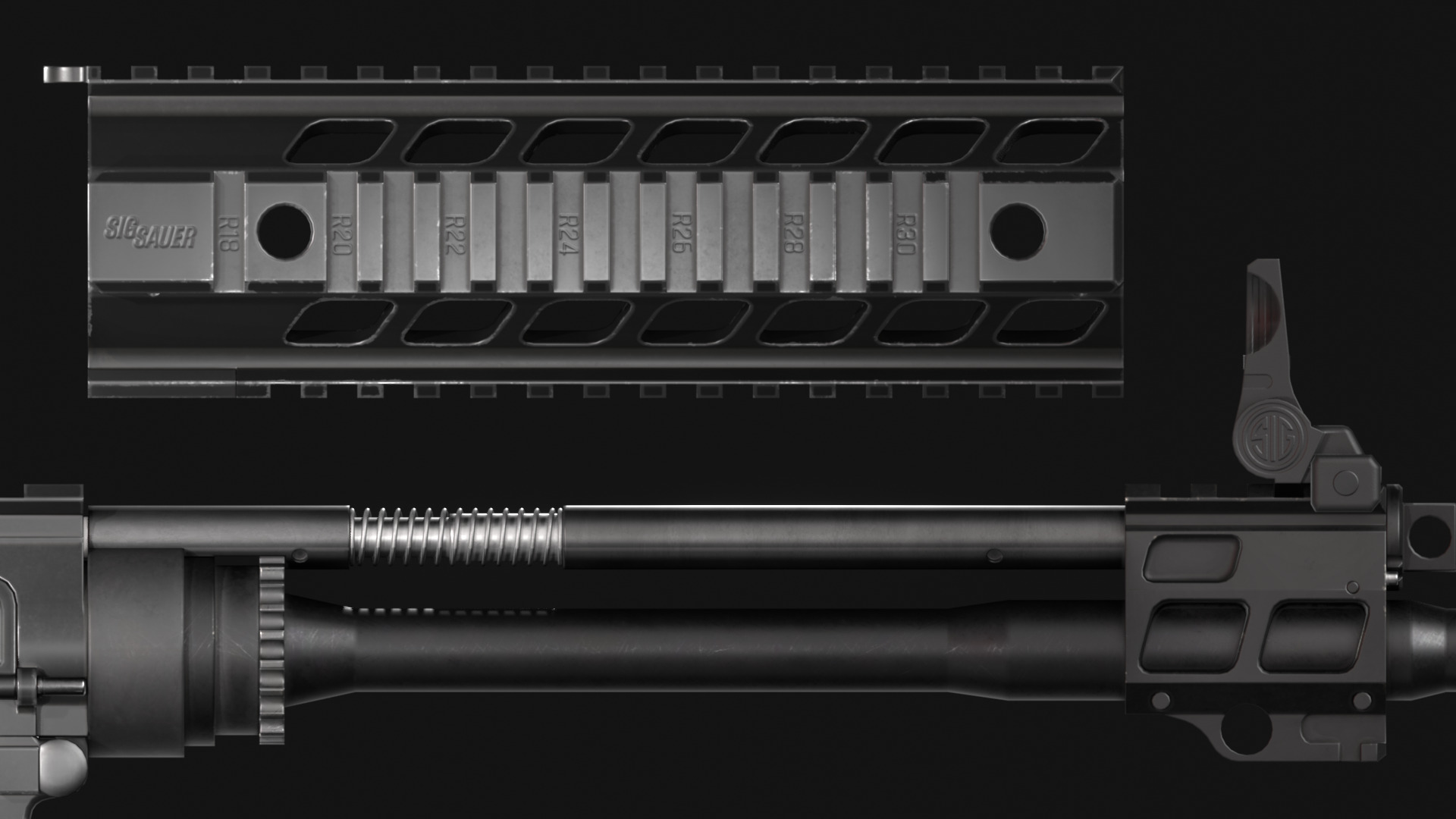 SIG Sauer SIG516 Assault Rifle - Game Asset Low-poly 3D model_12