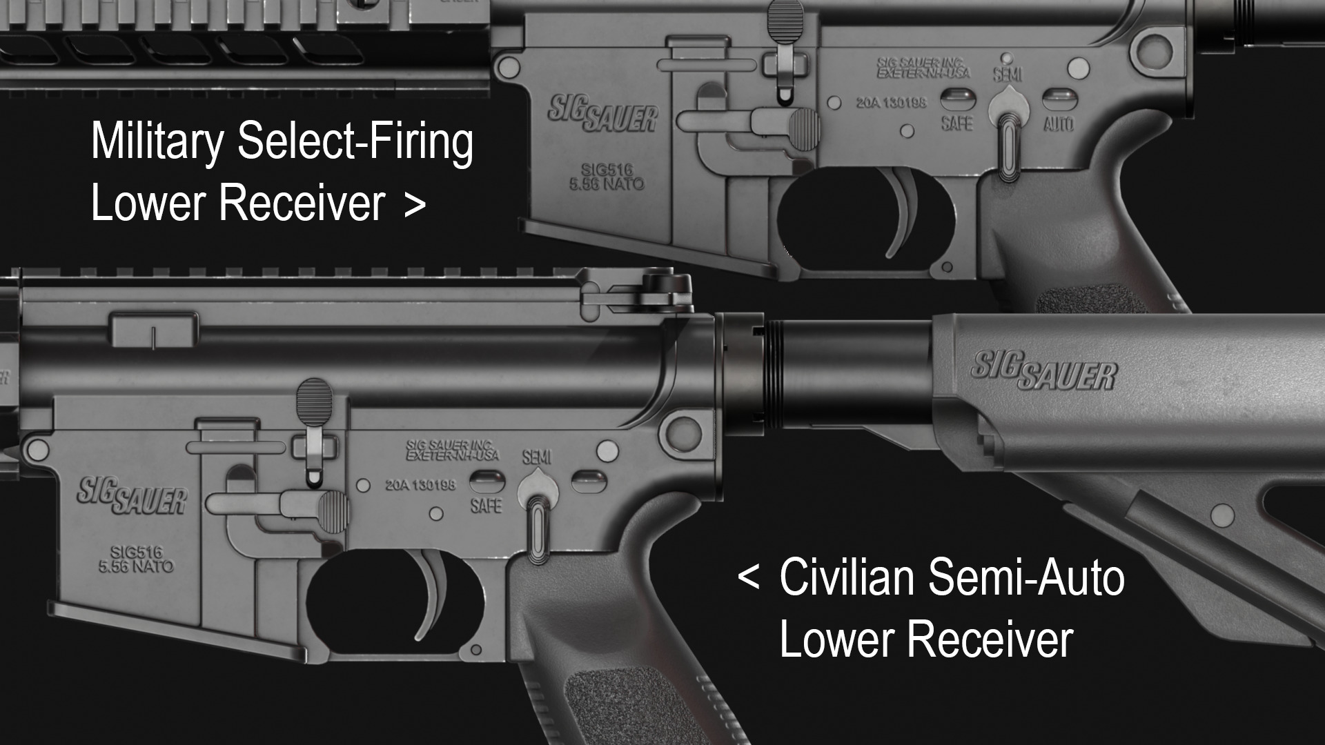 SIG Sauer SIG516 Assault Rifle - Game Asset Low-poly 3D model_5