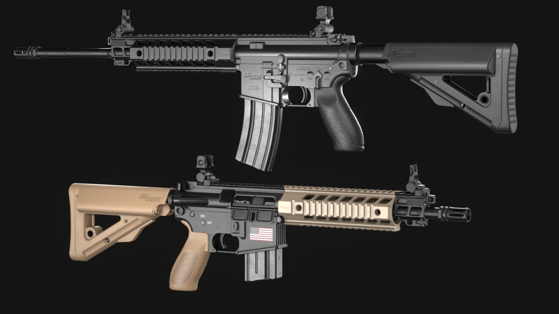 SIG Sauer SIG516 Assault Rifle - Game Asset Low-poly 3D model_3