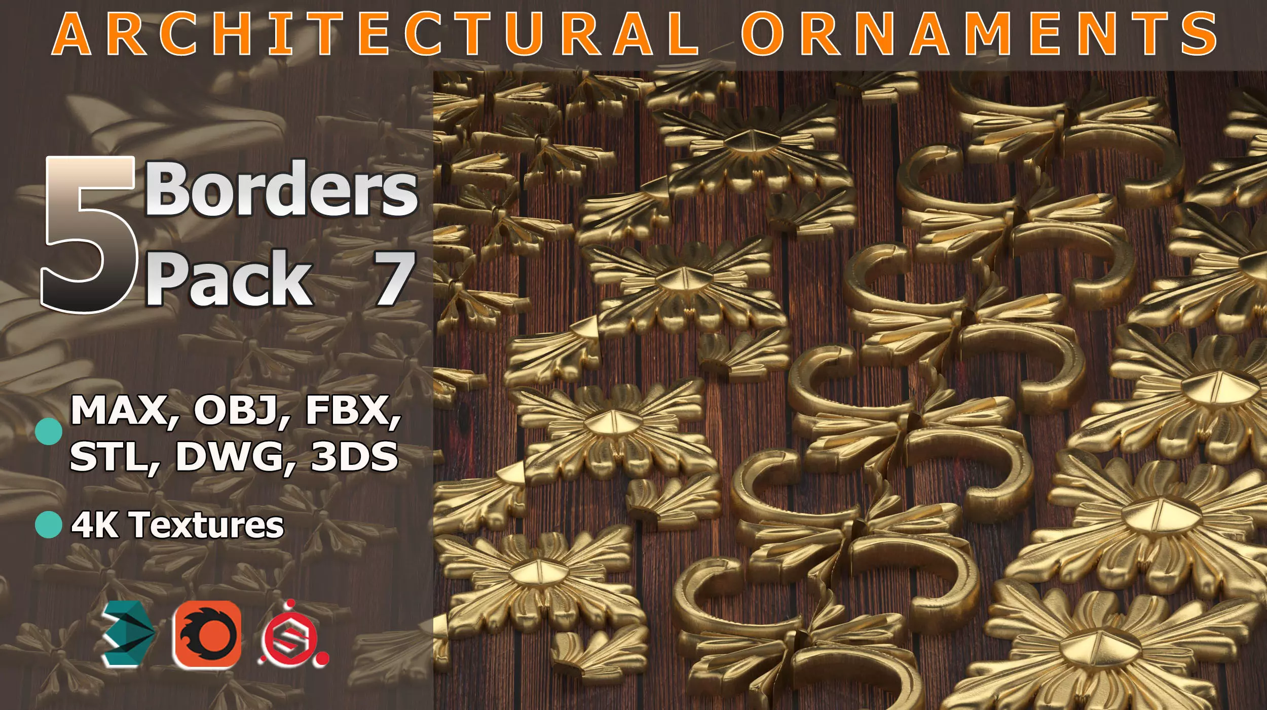 5 Borders Ornamental Pack 7 3D model_0