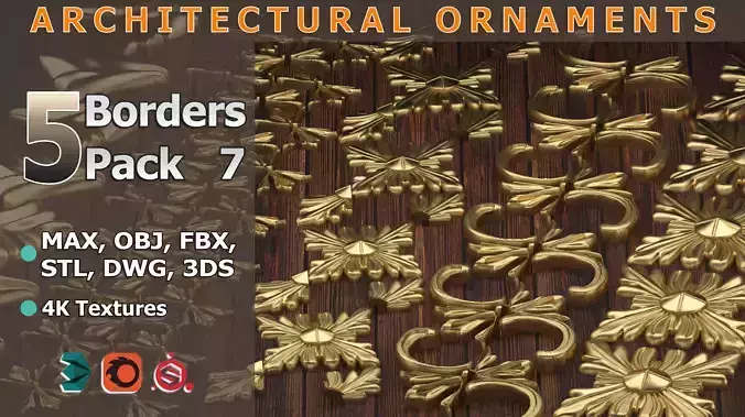 5 Borders Ornamental Pack 7 3D model