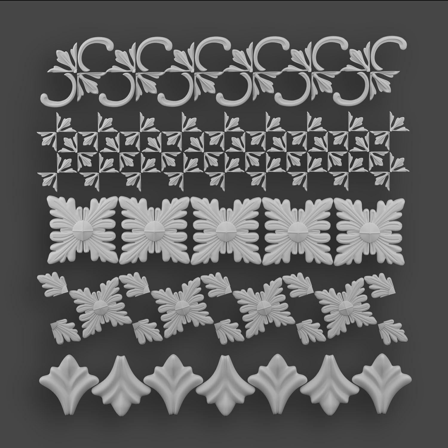 5 Borders Ornamental Pack 7 3D model_12