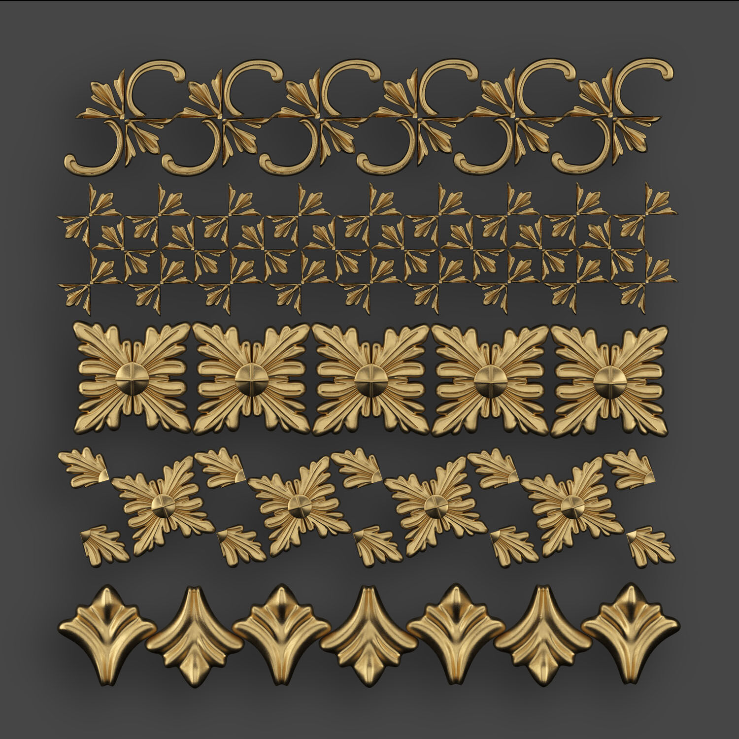 5 Borders Ornamental Pack 7 3D model_6
