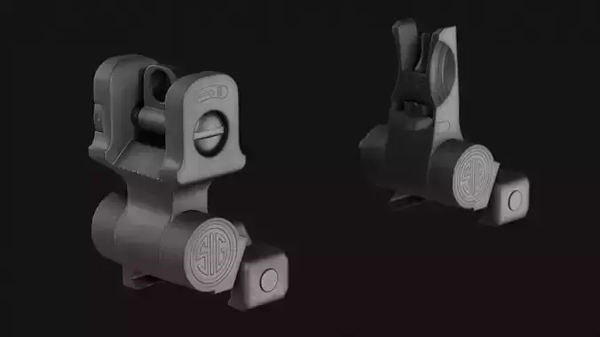 SIG Sauer Backup - Flip-up Ironsights - Game Asset
