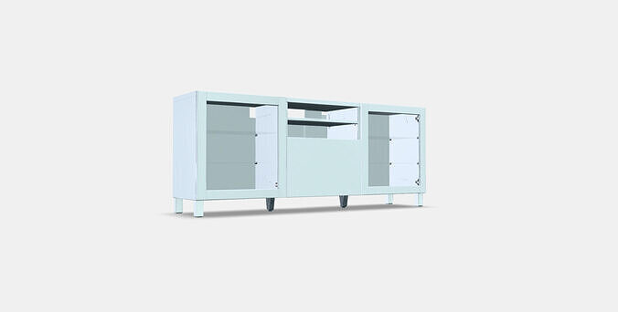 BESTA TV bench with drawers 2 Low-poly 3D model