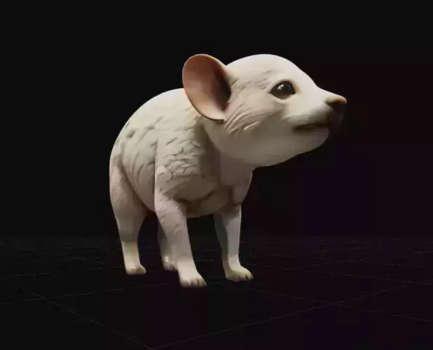 Moon Mammal Low-poly 3D model