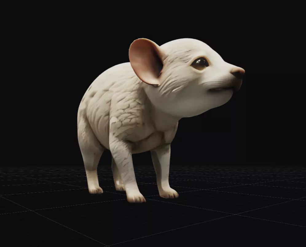 Moon Mammal Low-poly 3D model